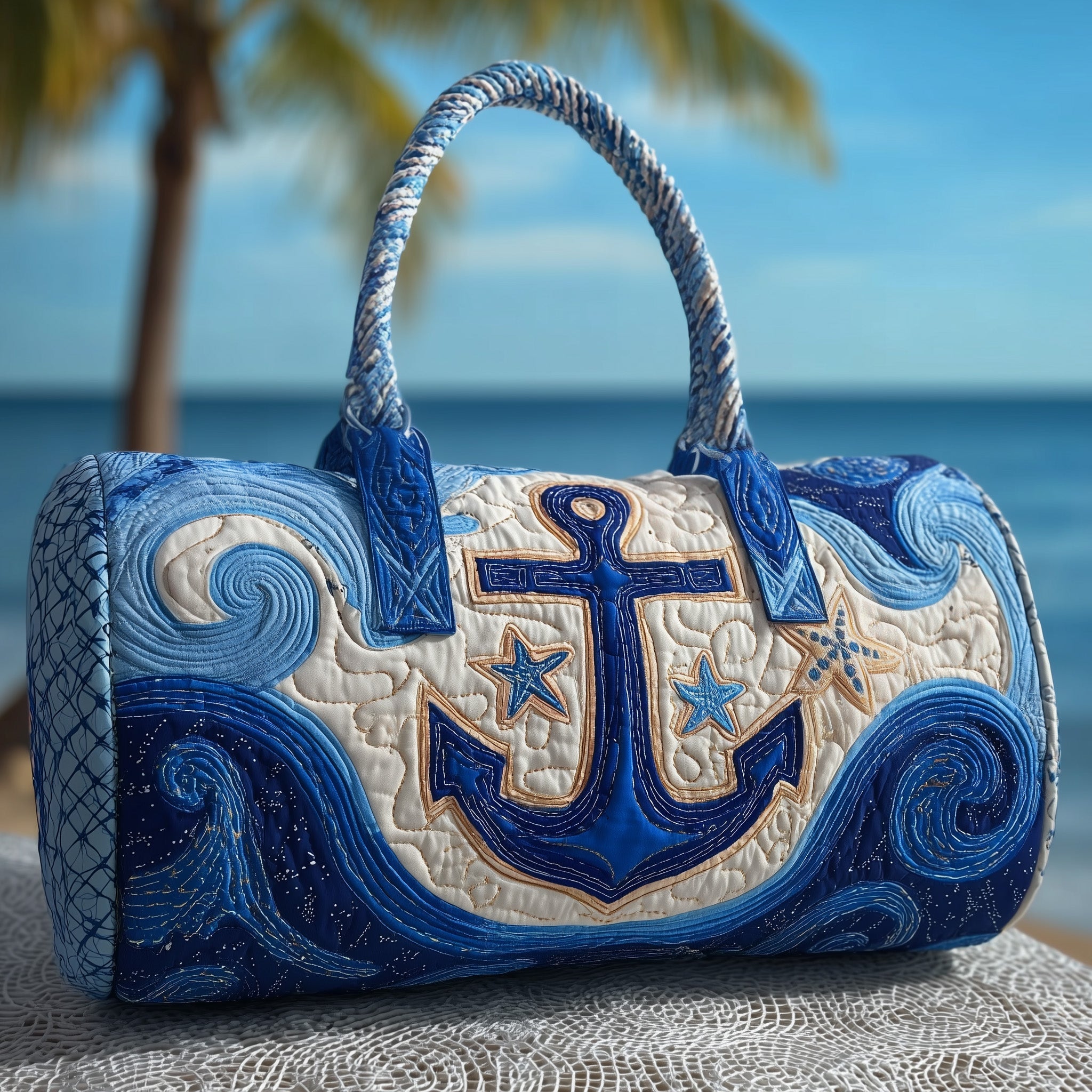 Nautical Quilted Duffle Bag Durable And Lightweight