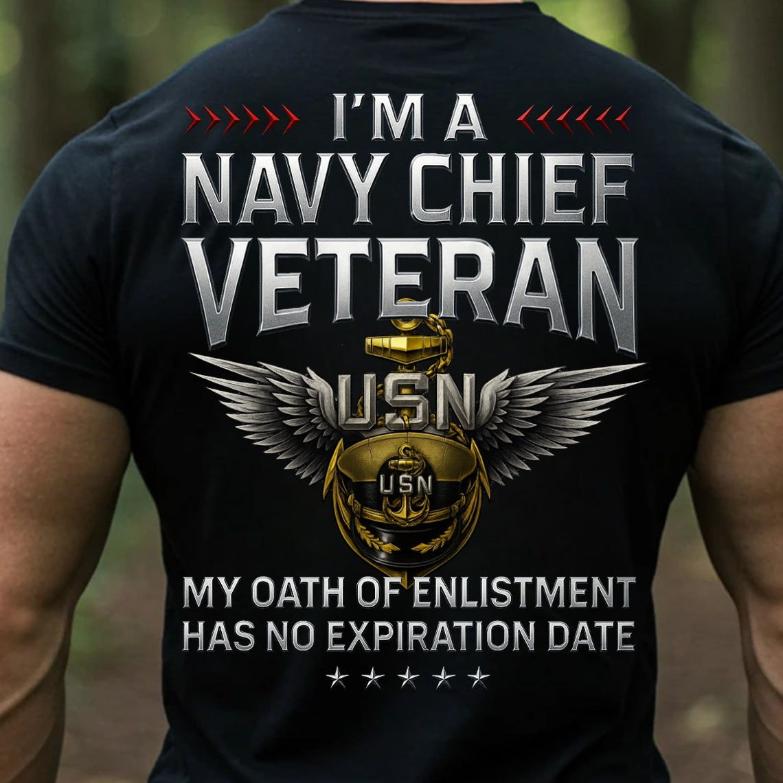 Navy Chief Veteran T-Shirt My Oath of Enlistment USN Military Pride Tee Gifts For Husband