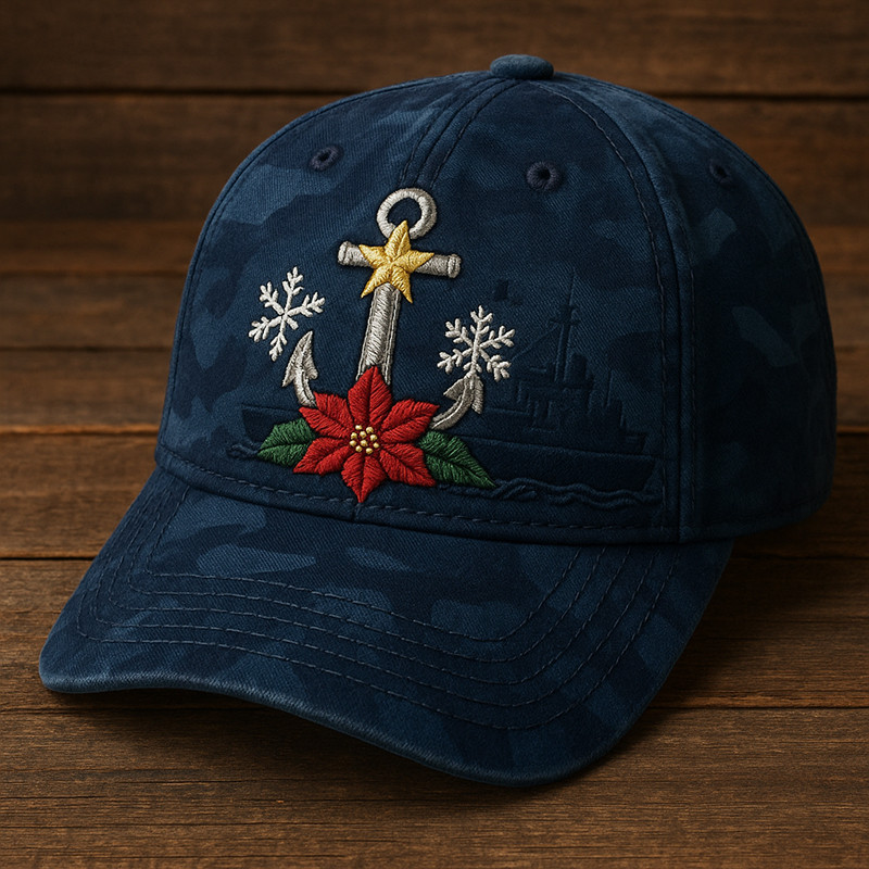 Navy Christmas Art Vintage Camo Hat Forged By The Sea Cap Navy Christmas Gifts