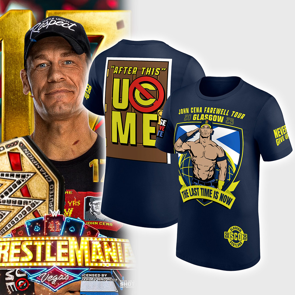 Navy John Cena Farewell Tour 2025 Glasgow T-Shirt John Cena Wrestlemania Shirt