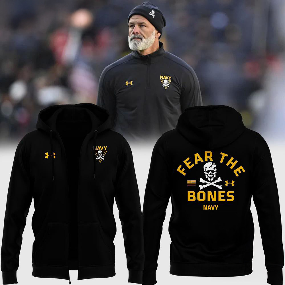 Navy Midshipmen Special Edition Coach Brian Newberry Zip Hoodie Football Related Gifts