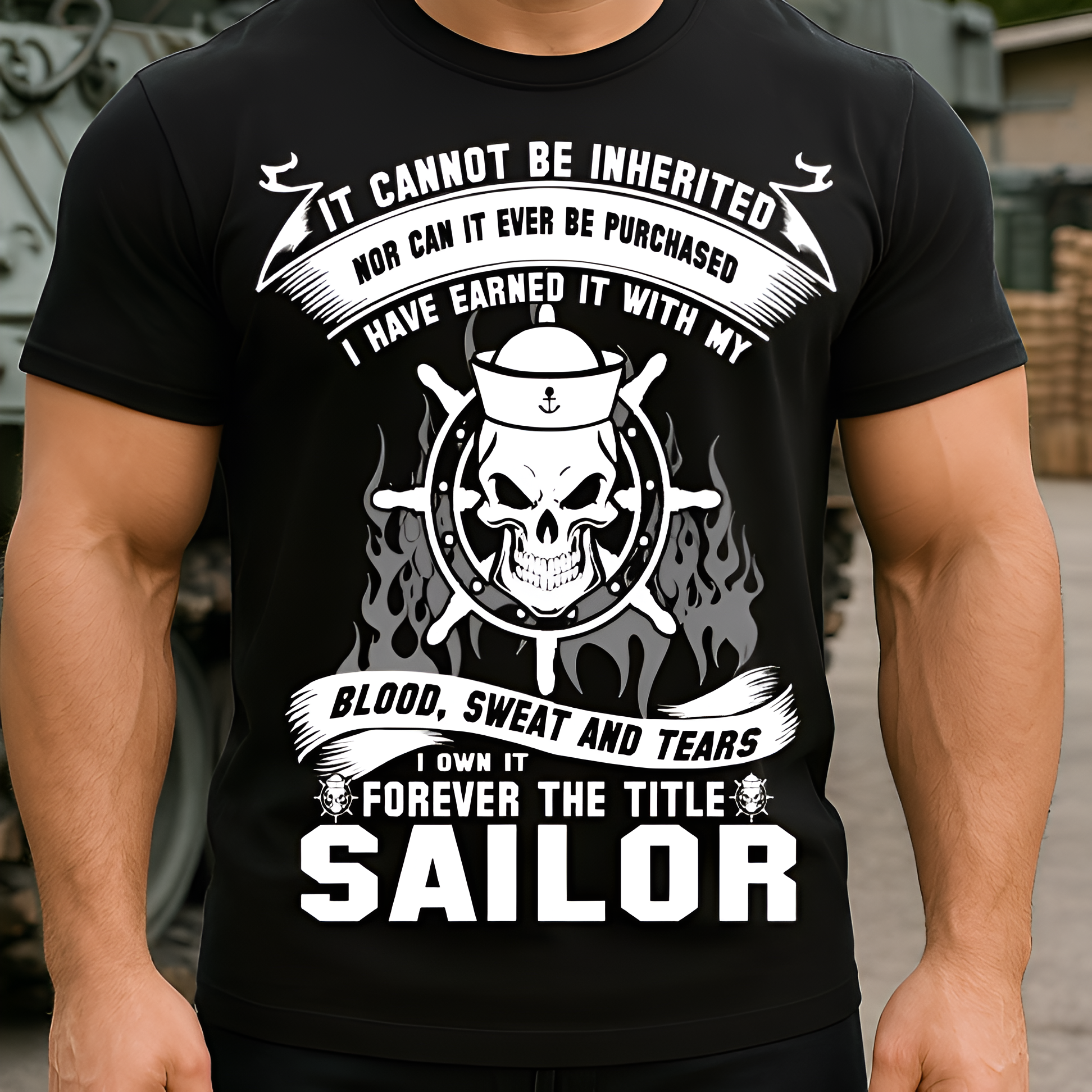Navy Sailor Veteran T-Shirt Military Pride Blood Sweat and Tears Tee Veterans Day Gift