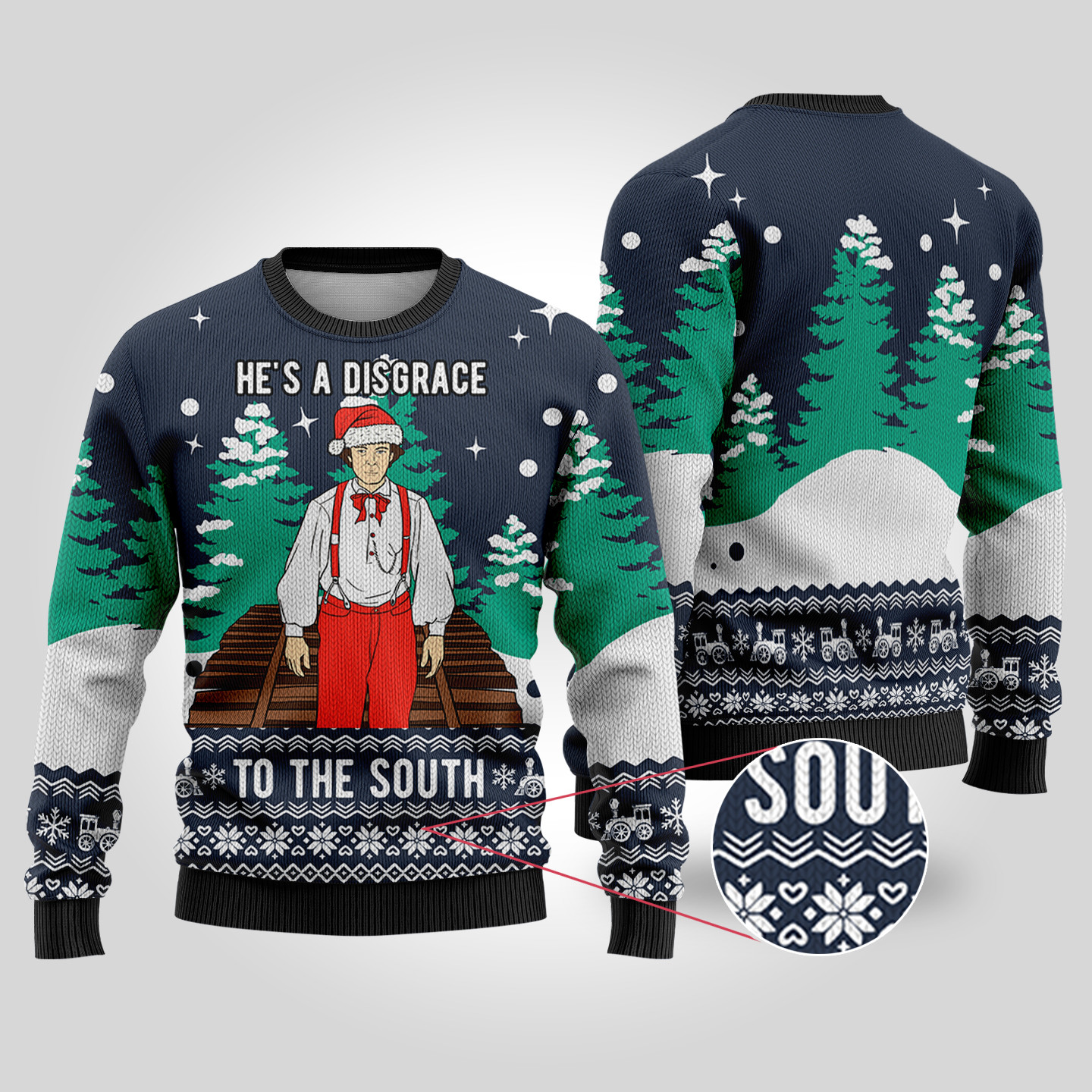 Navy Santa The General Ugly Christmas Sweater Holiday Merch That Makes a Perfect Christmas Gift