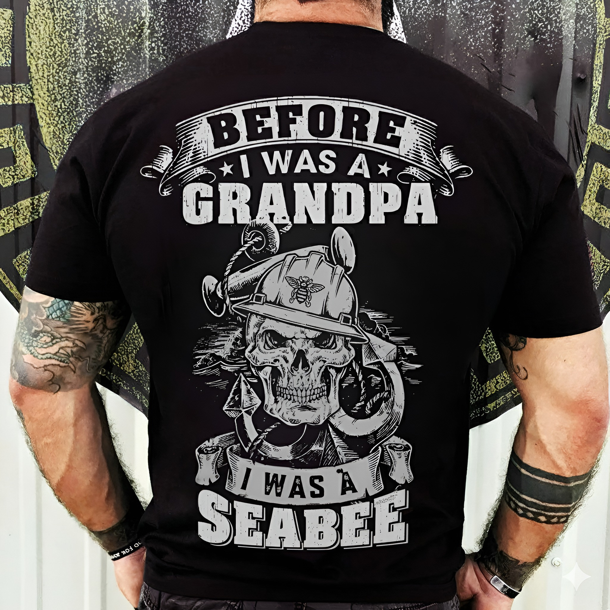 Navy Seabee T-Shirt Before I Was A Grandpa Was A Seabee Veteran Pride Shirt Present Ideas