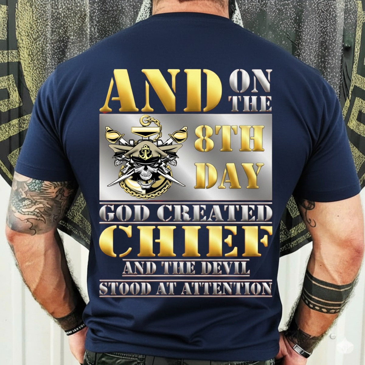 Navy Veteran Shirt  And On The 8th Day God Created Chief  Military Pride Tee