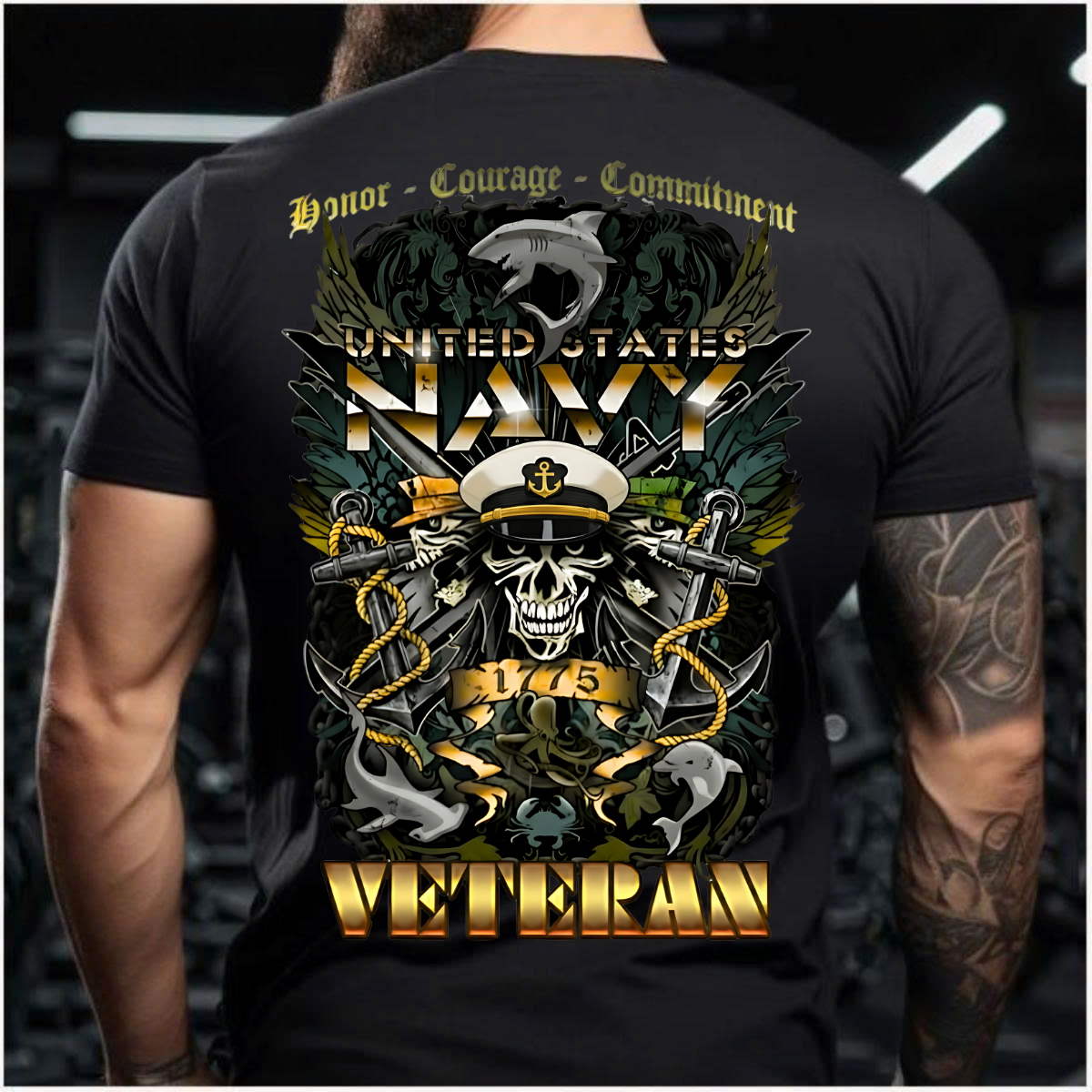 Navy Veteran T-Shirt United States Military Tee Honor Gift for Veterans Day