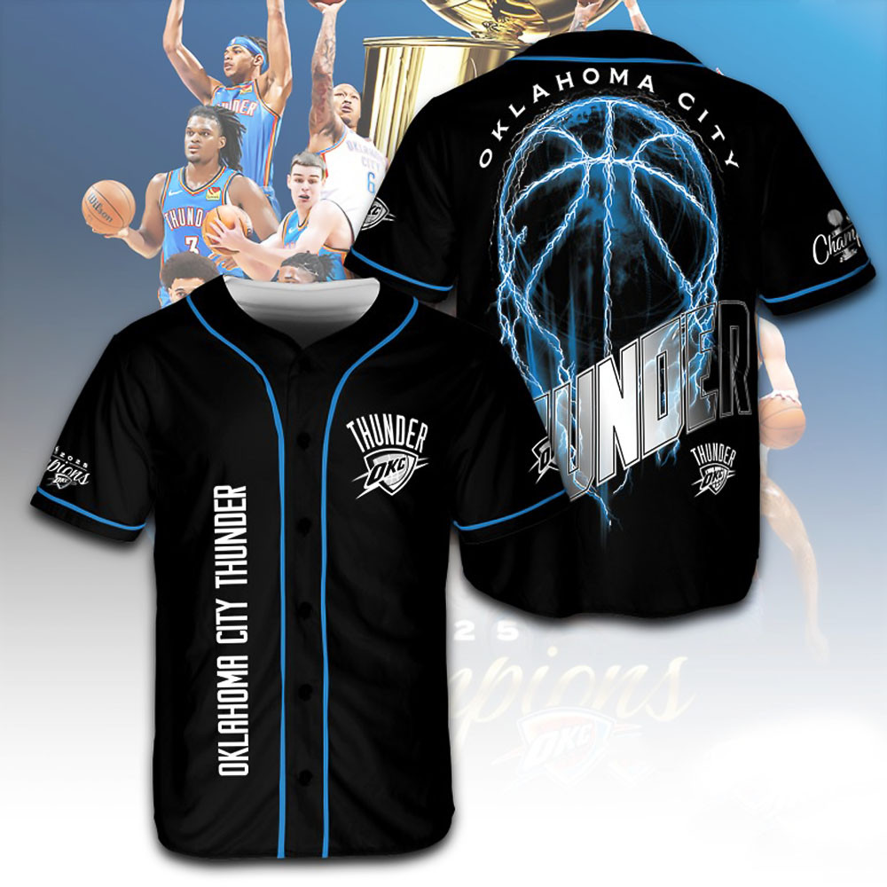 NBA 2025 Champion Oklahoma City Thunder Baseball Jersey Basketball Enthusiast Gifts