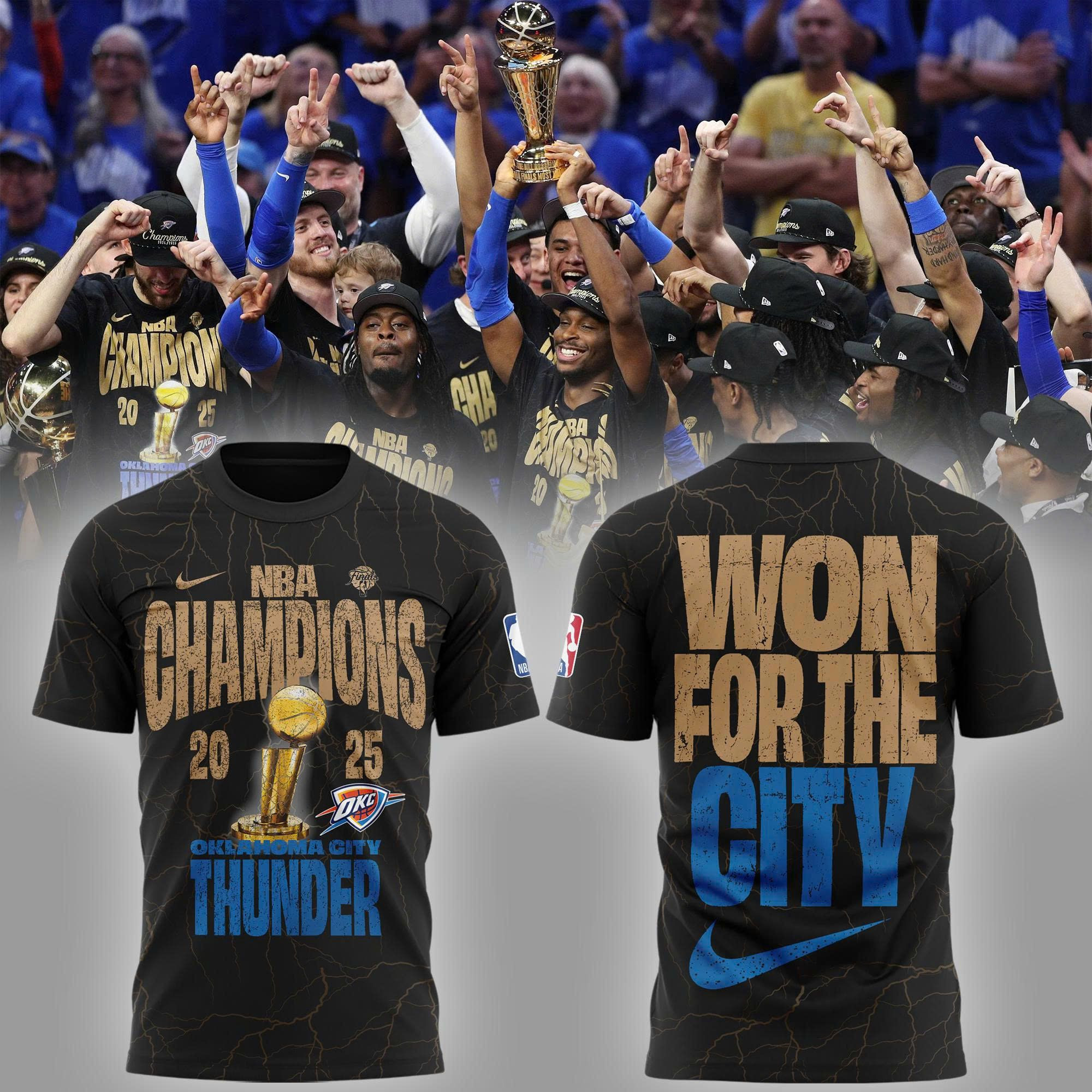 NBA Champions 2024 2025 T-Shirt OKC Thunder Merch Unique Father's Day Gifts