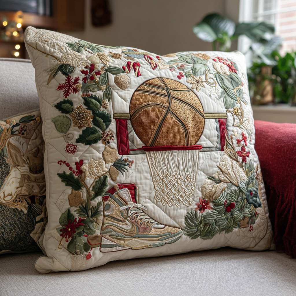 NBA Christmas Quilted Pillow Case Basketball Cushion Cover Fan Gift Merch