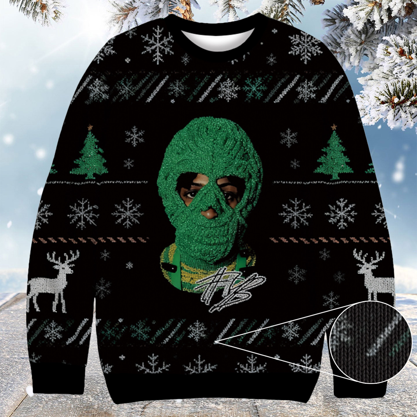 NBA Youngboy Big Face Masa Christmas Ugly Sweater Christmas Gifts For Dad