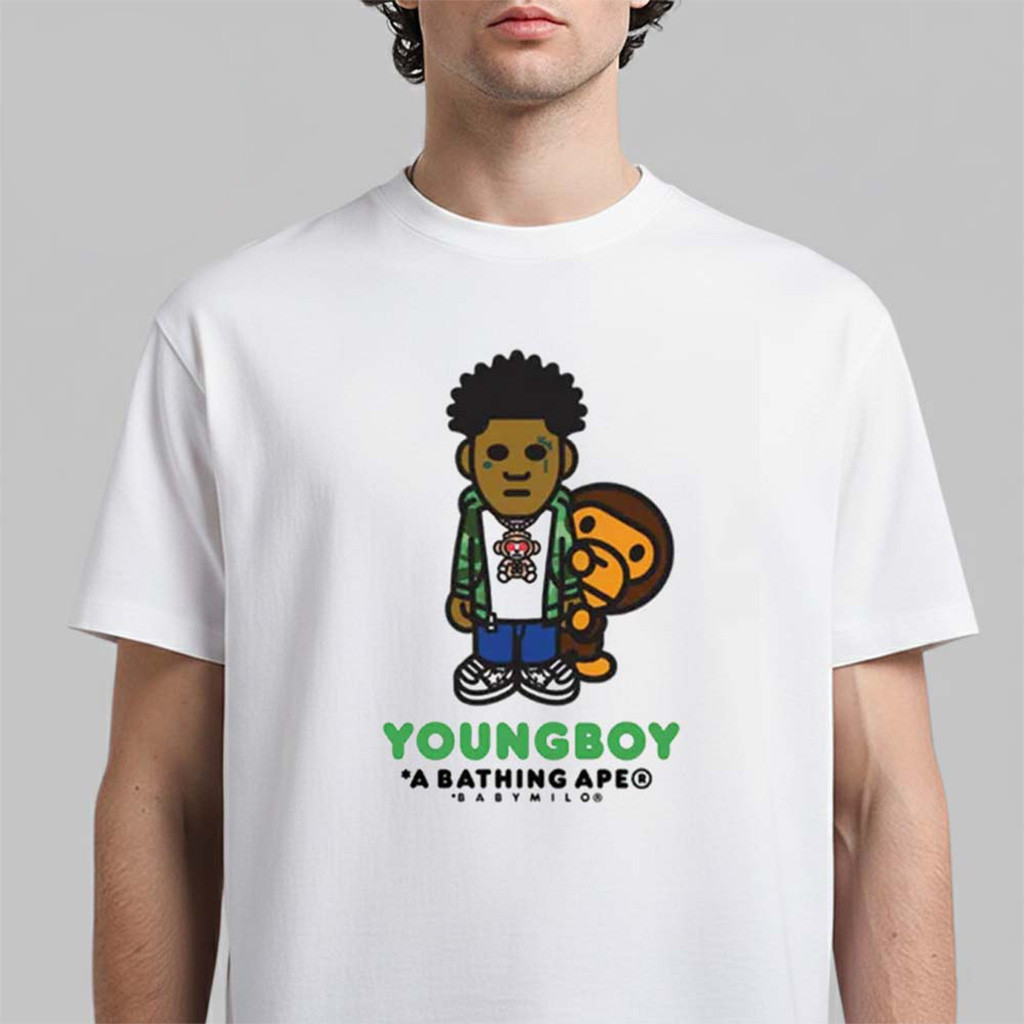 NBA Youngboy x Bape Baby Milo T-Shirt Fan Merch Gifts For Boyfriend