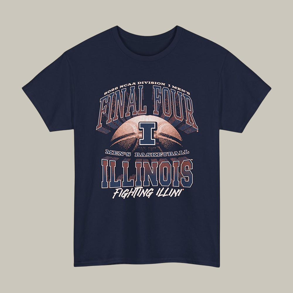 NCAA Final Four Illinois Fighting T-Shirt 2026 NCAA Men's Basketball Merch Best Fan Gifts