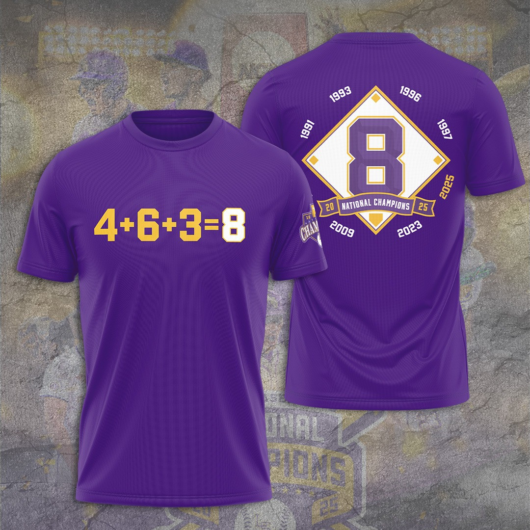 NCAA National Champions 463 LSU Tigers Baseball T-Shirt Cool Baseball Gifts