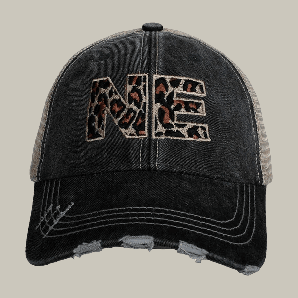 NE Nebraska Leopard Trucker Hat Patriotic Nebraska Hat Unique Gift Ideas