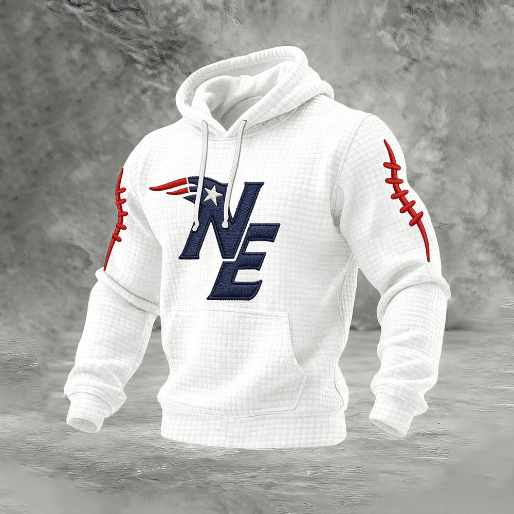 NE New England Football Hoodie Patriots Football Hooded Sweatshirt Gift For Him