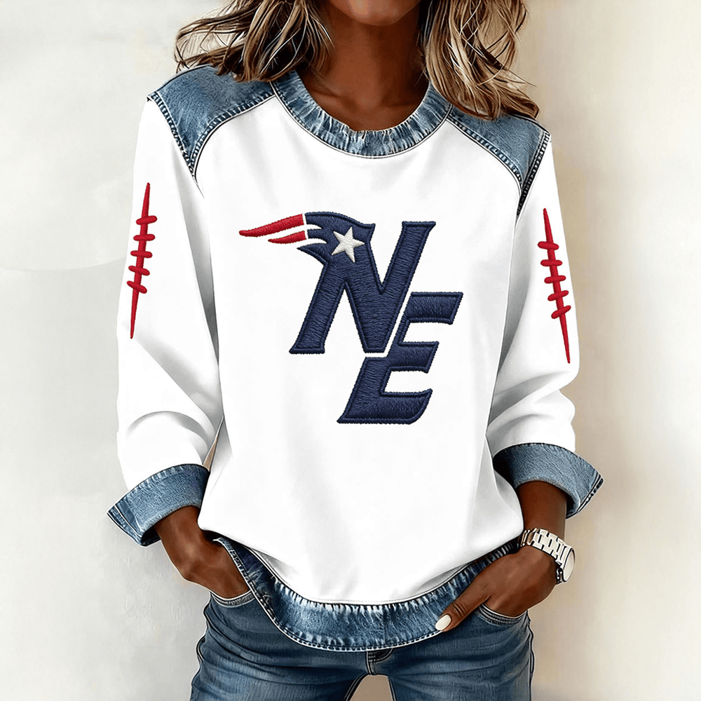 NE New England Patriots Football Sweatshirt Game Day Clothing Football Fan Gear