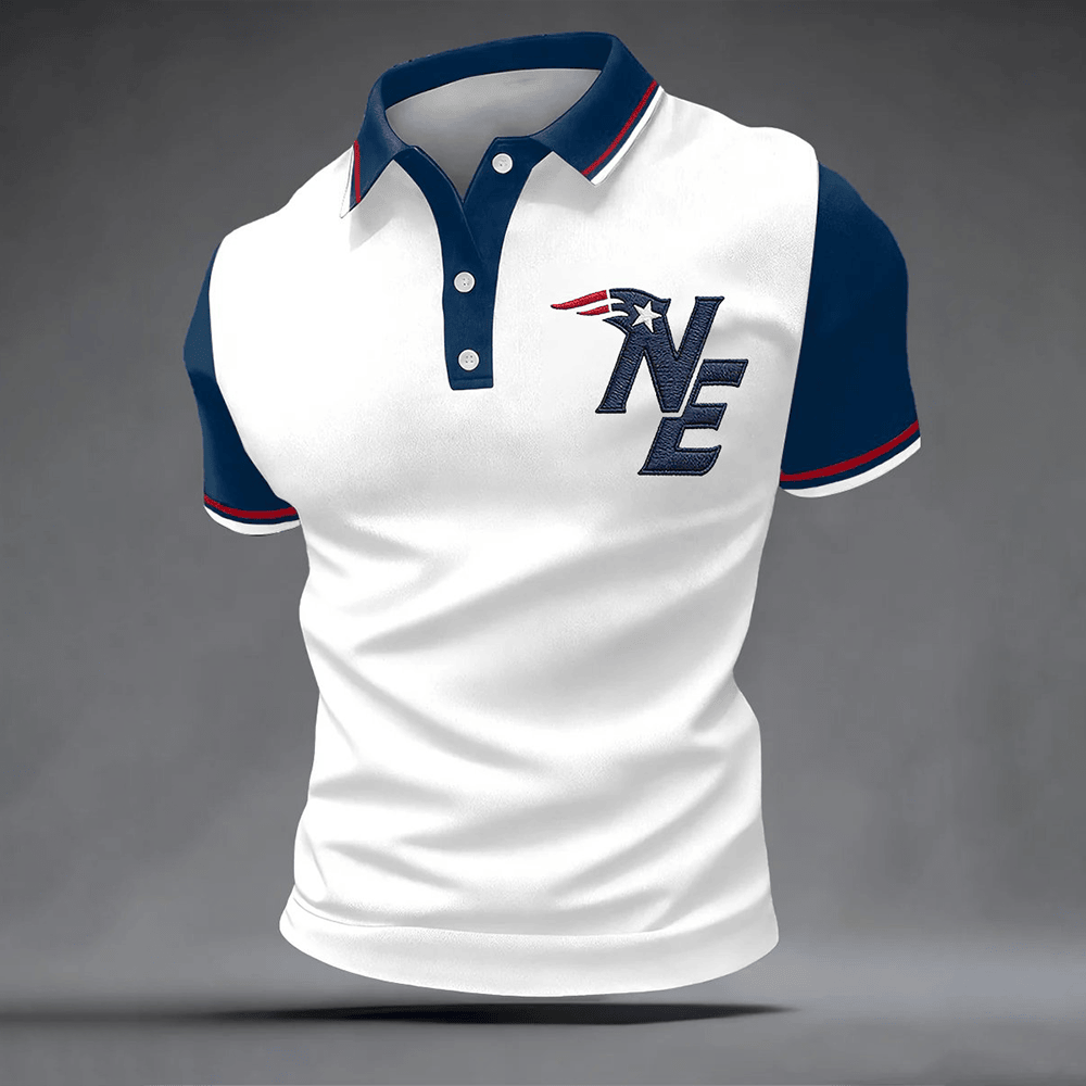 NE New England Patriots Polo Shirt Game Day Footbal Clothes Pats Nation Gift Ideas