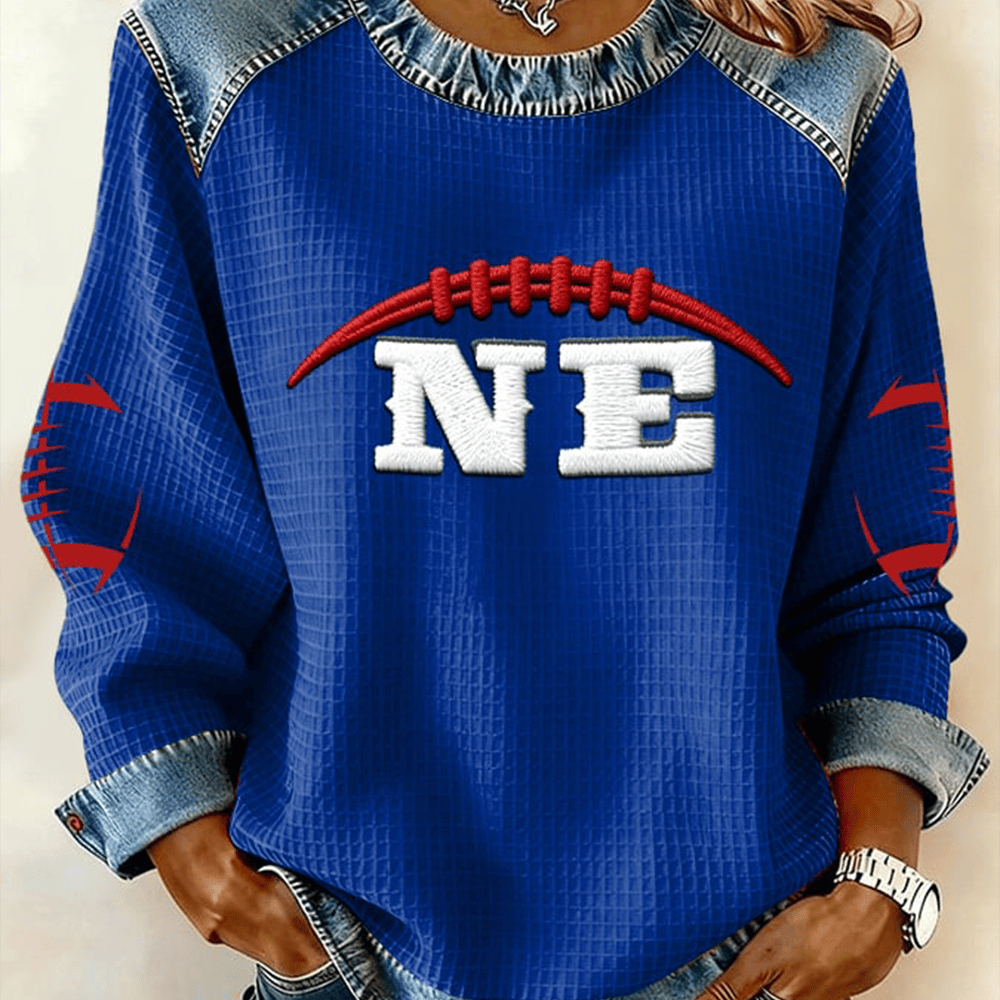 NE New England Patriots Sweatshirt Game Day Football Clothing Line Gift Ideas