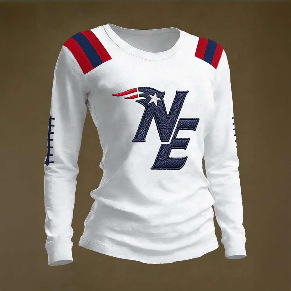 NE Patriots Football Long Sleeve Shirt Game Day Clothing Fan Gear