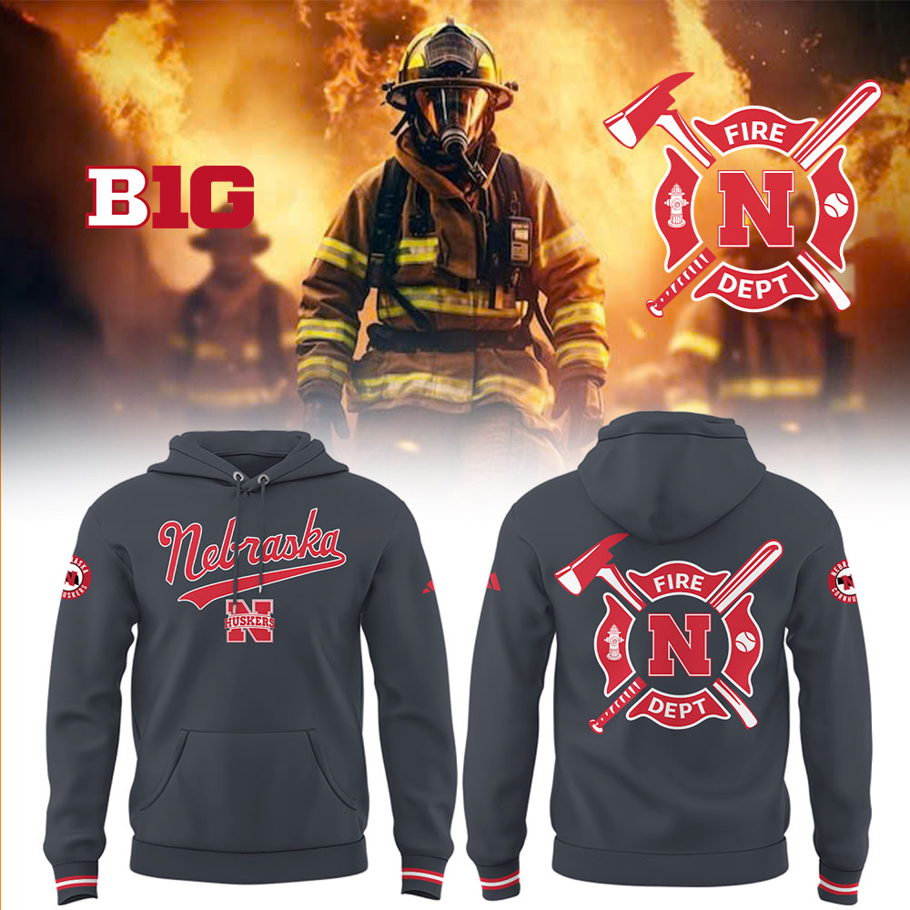 Nebraska Baseball X Firefighter Appreciation Night Hoodie Senior Night Gifts For Baseball Players