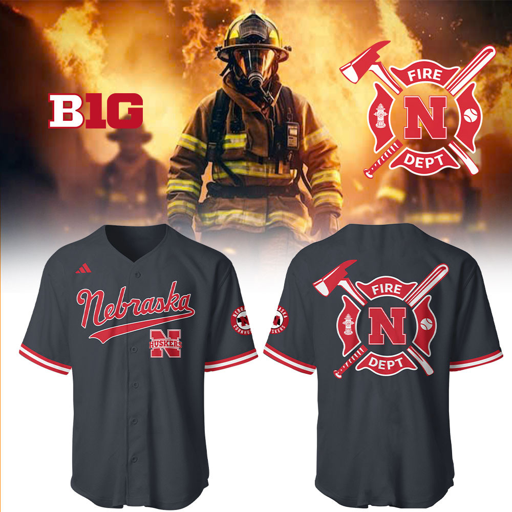 Nebraska Baseball x Firefighter Appreciation Night Jersey Baseball Coach Gift Ideas