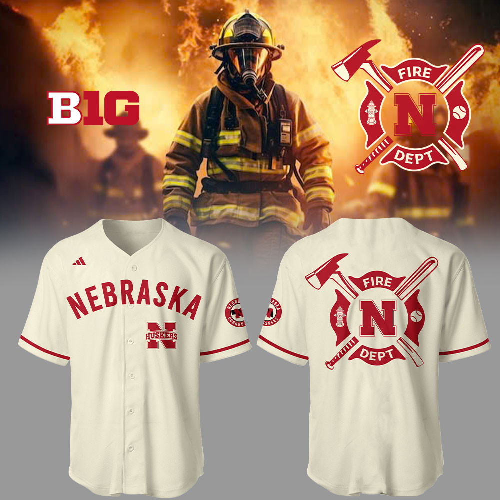 Nebraska Baseball x Firefighter Appreciation Night Jersey Gift For Baseball Lover