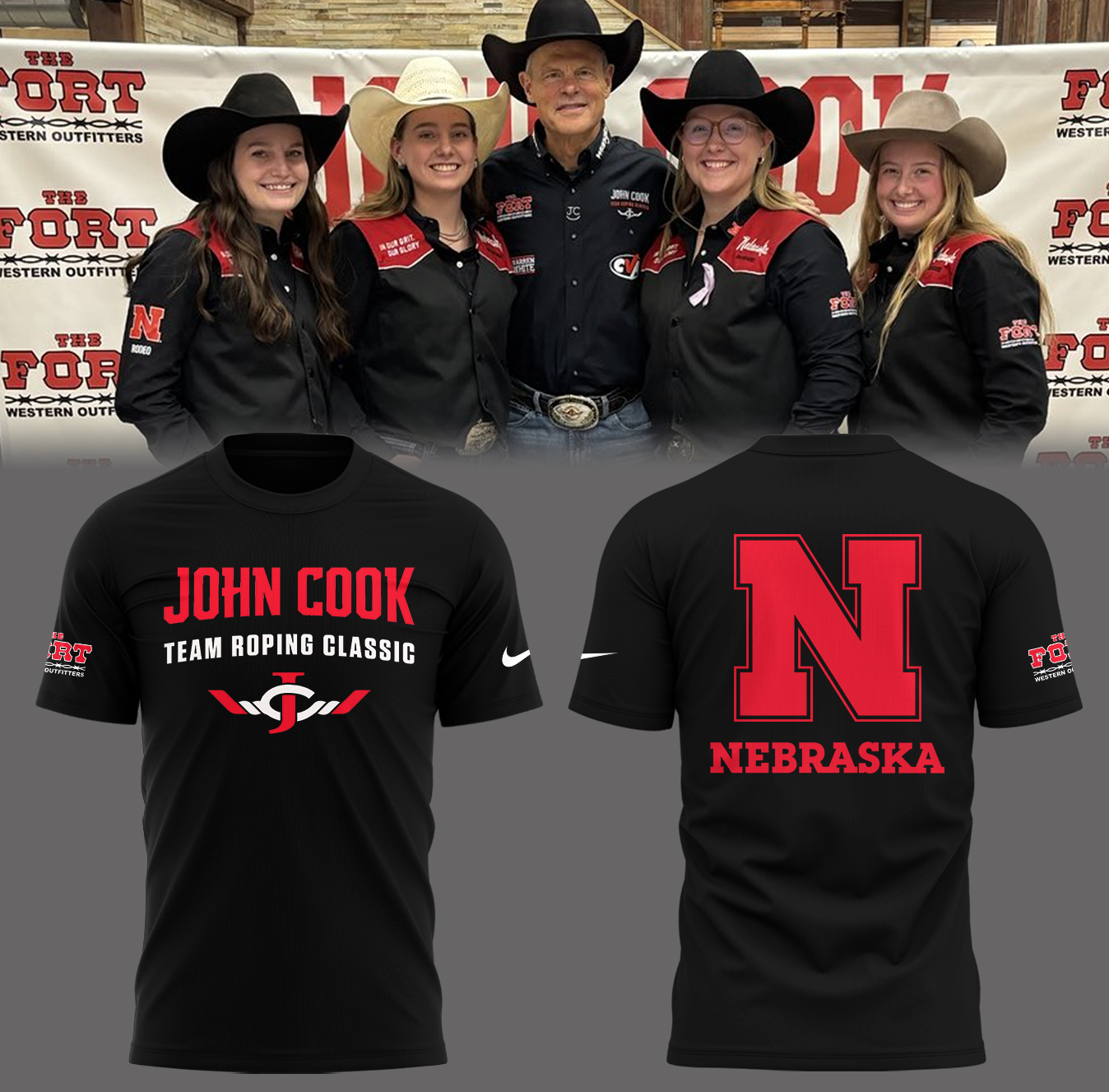 Nebraska Basketball John Cook Roping Classic Black T-Shirt Baseball Coach Gift Ideas