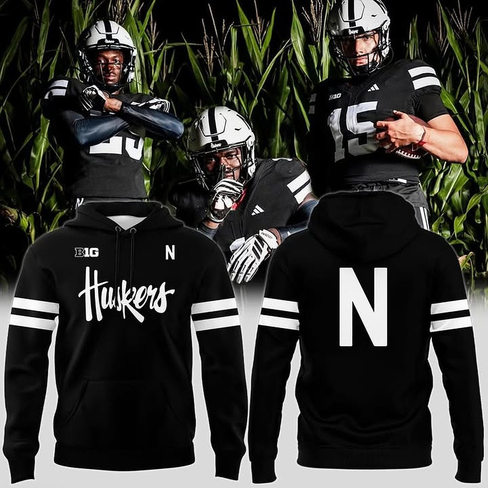 Nebraska Cornhuskers Alternate Dark Mode Hoodie In Black