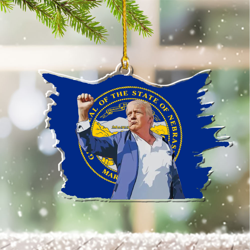 Nebraska for Trump 2024 Ornament Shape Fight Trump for President Ornament