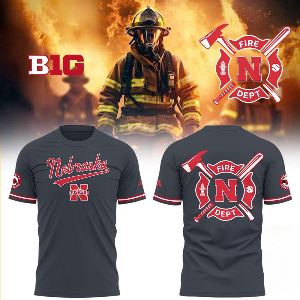 Nebraska Huskers Baseball x Firefighter Appreciation Night 3D Shirt Baseball Lover Gift Ideas