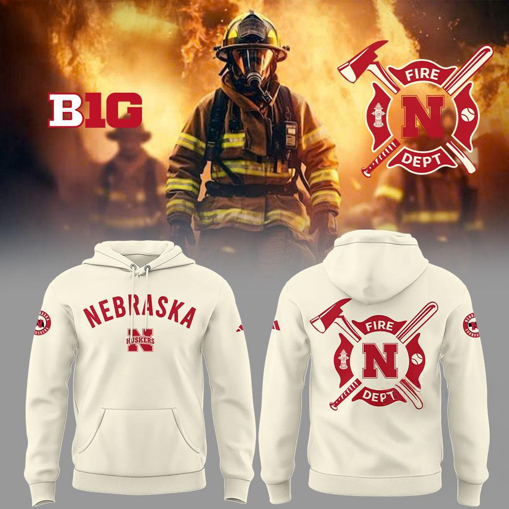 Nebraska Huskers Baseball x Firefighter Appreciation Night Hoodie Gifts For Baseball Fans
