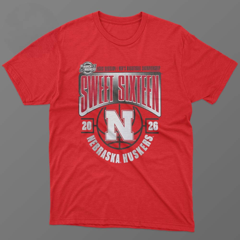 Nebraska Huskers Men's Basketball 2026 T-Shirt NCAA March Madness Clothing Line