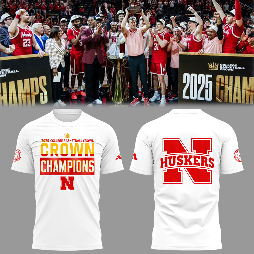 Nebraska Men's Basketball 2025 College Basketball Crown Champions T-Shirt Gifts For Who Like Basketball