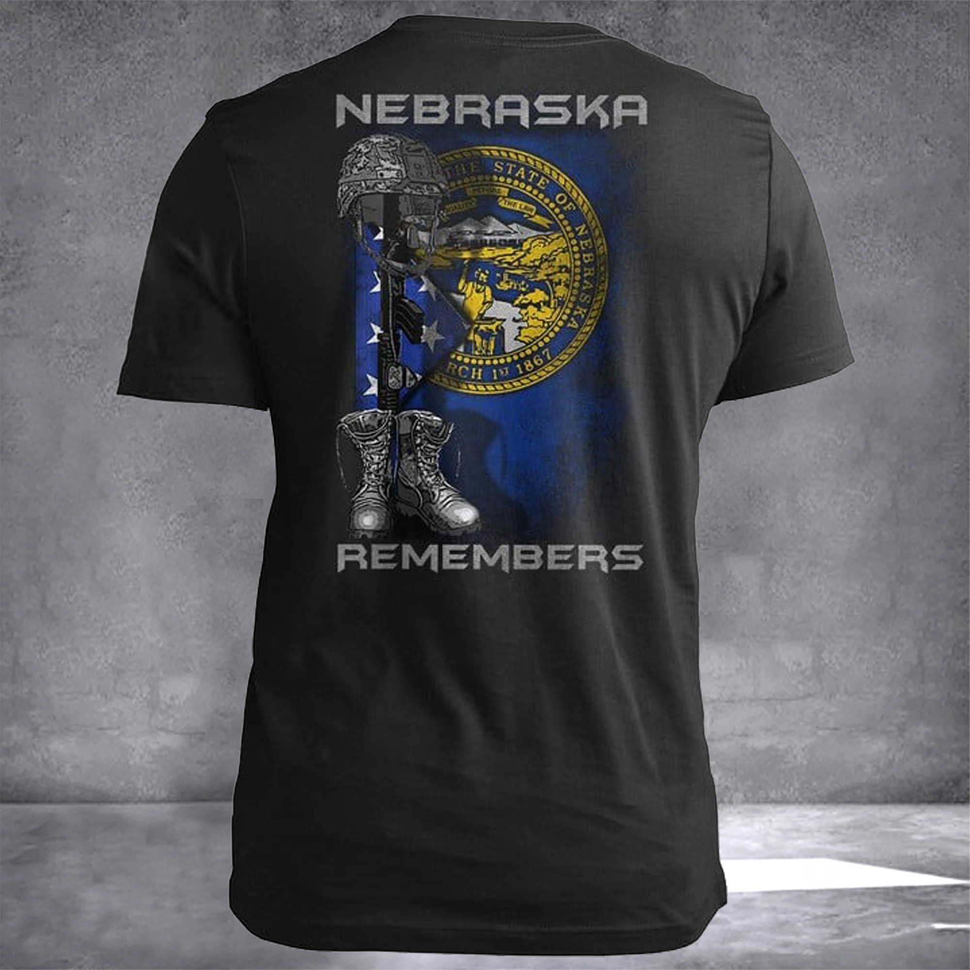 Nebraska Remembers Nebraska T-Shirt Veterans Day Shirts Patriots Gifts For Dad