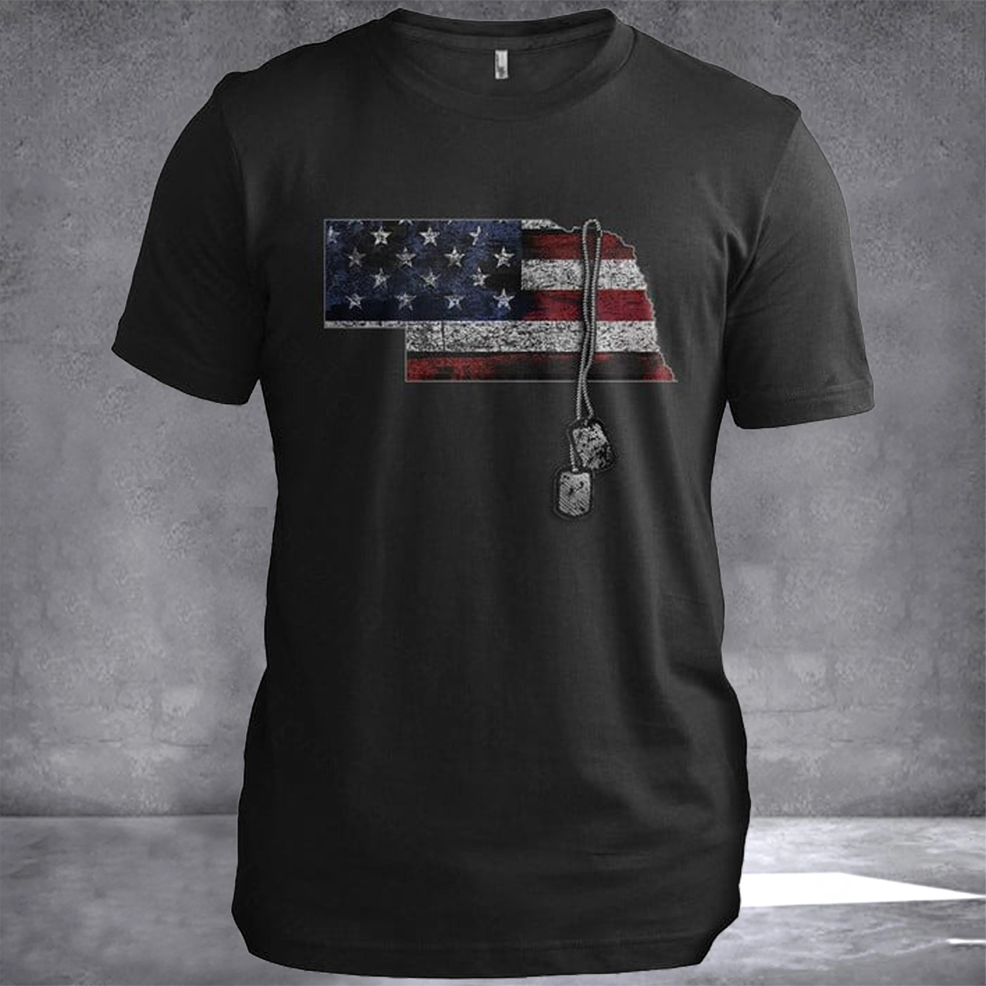 Nebraska Veteran Dog Tags Nebraska T-Shirt Patriotic Graphic Tees Unique Gifts For Veterans