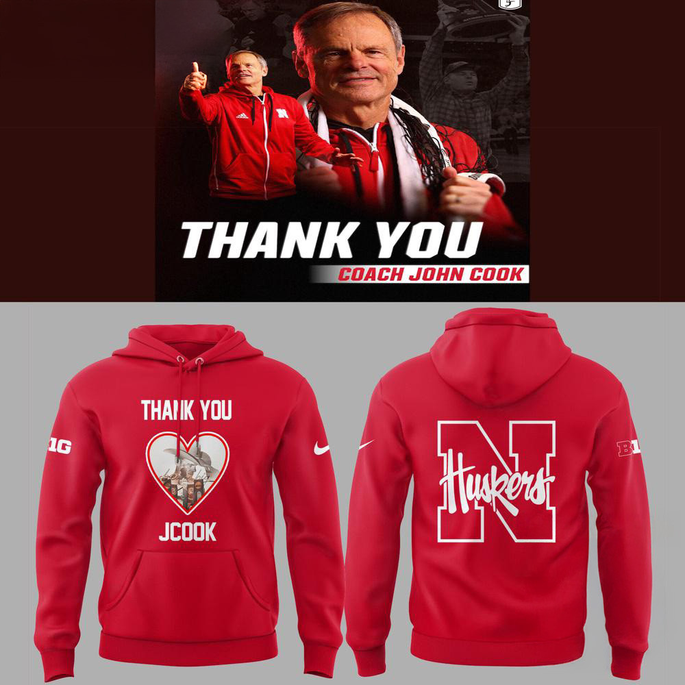 Nebraska Volleyball 2025 Limited Thanks Coach John Cook Red Hoodie Gifts For Volleyball Fan
