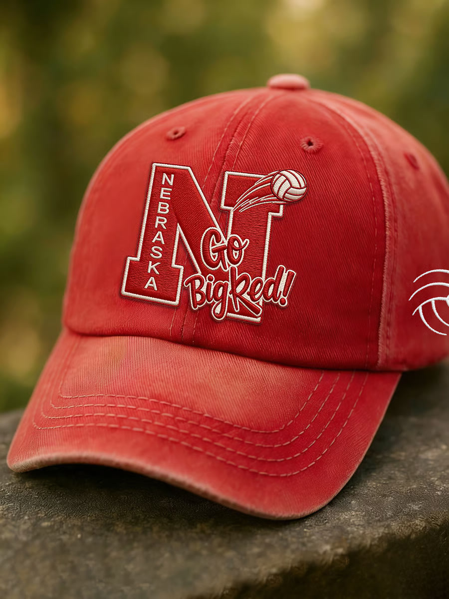 Nebraska Volleyball Hat Game Day Embroidered Hat Go Big Red Cap Volleyball Lovers Gifts