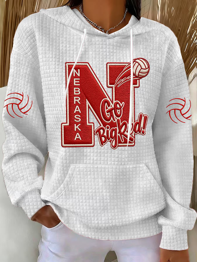 Nebraska Volleyball Hoodie Game Day Merch Go Big Red Hoodie Gifts For Volleyball Lovers