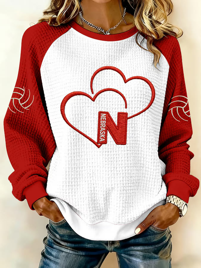 Nebraska Volleyball Sweatshirt Game Day Merch For Ladies Best Gifts For Volleyball Lovers