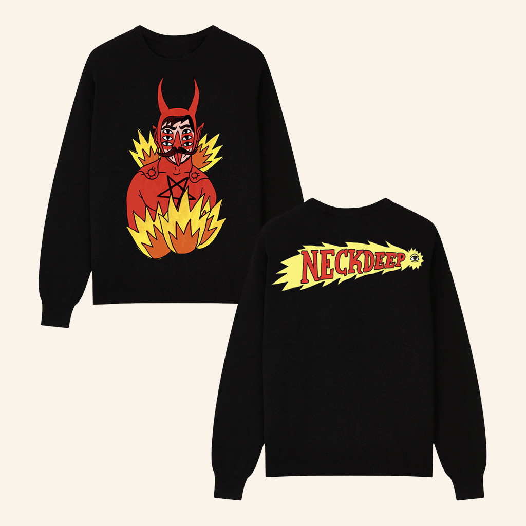 Neck Deep Merch Custom LNOTGY Devil Sweatshirt Gifts For Music Lovers