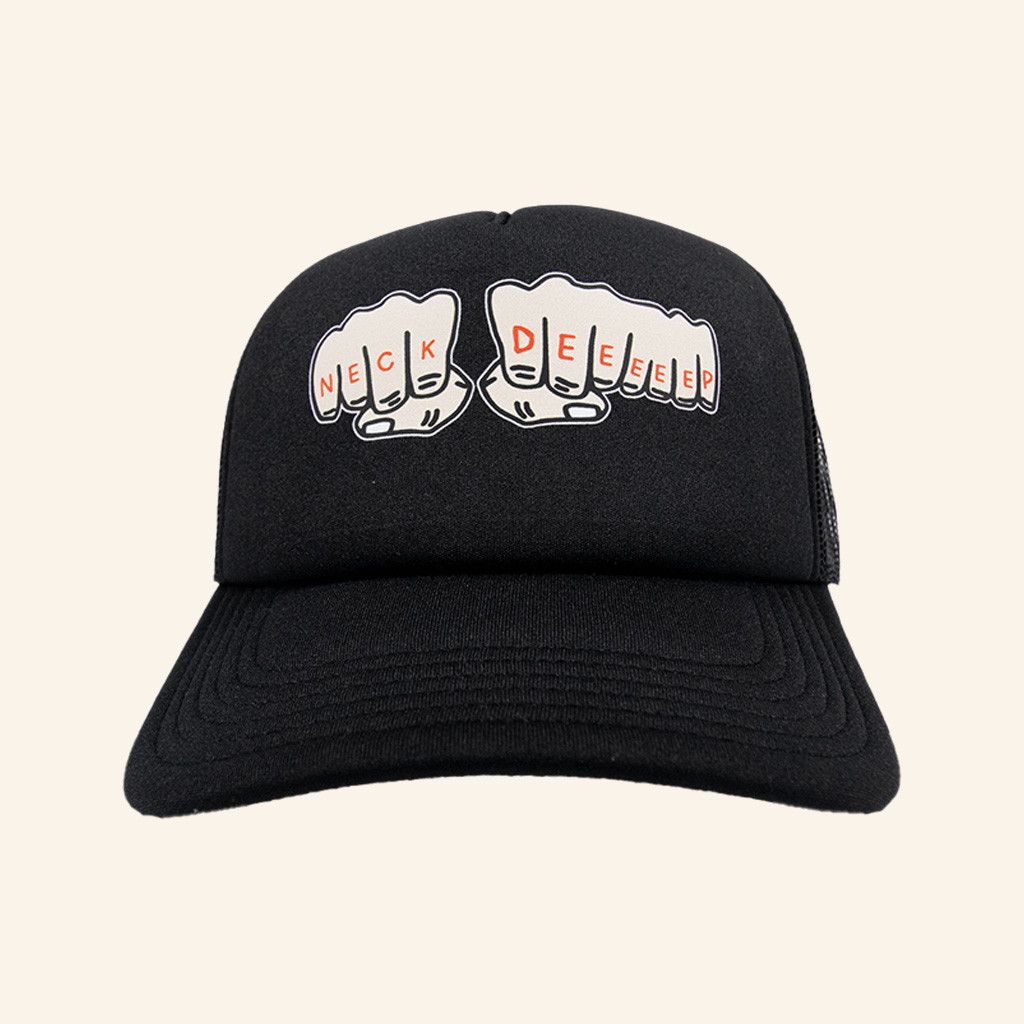Neck Deep Merch Fist Black Trucker Hat Music Lover Gifts For Him