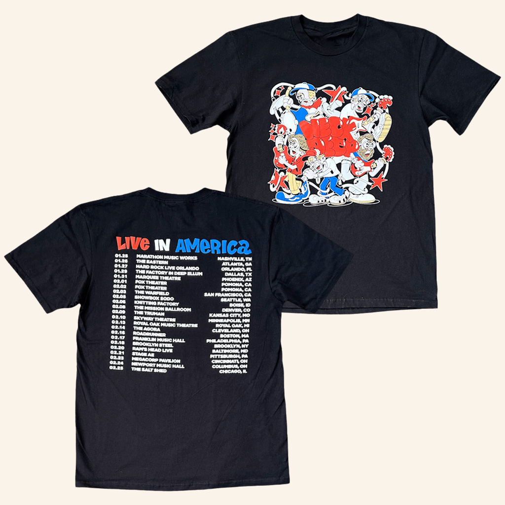 Neck Deep Merch Live In America Black T-Shirt Cool Gifts For Music Lovers Neck Deep Merch Live In America Black T-Shirt Cool Gifts For Music Lovers