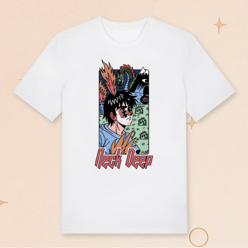 Neck Deep Merch LNOTGY Manga T-Shirt Unique Gifts For Music Lovers