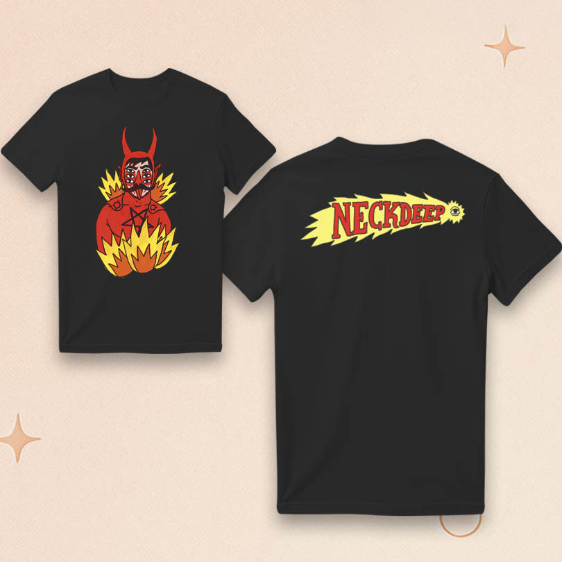 Neck Deep Merch Neck Deep Custom LNOTGY Devil Jumper T-Shirt Gifts For Music Fans