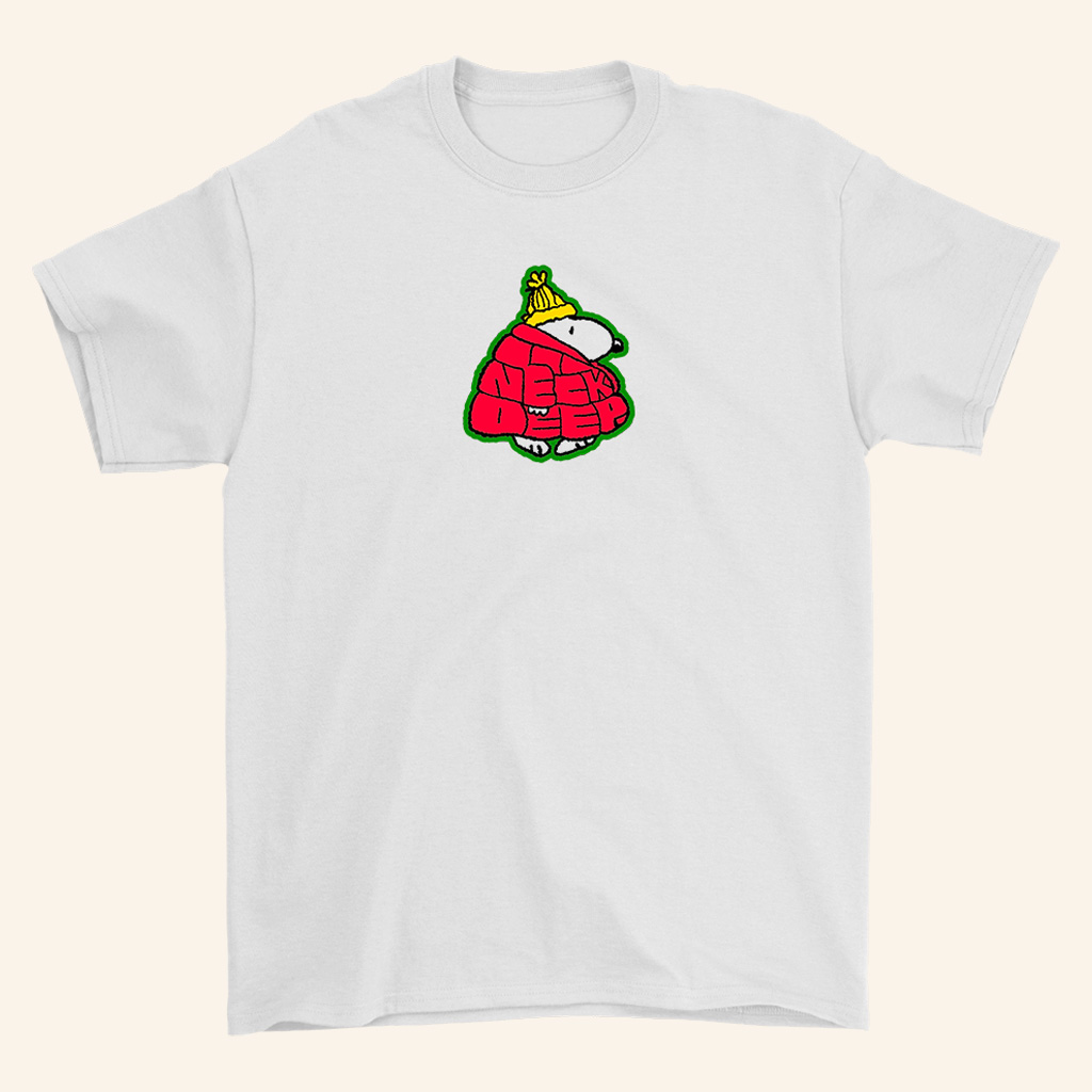 Neck Deep Merch Puffer Snoopy White T-Shirt Birthday Gifts For Him