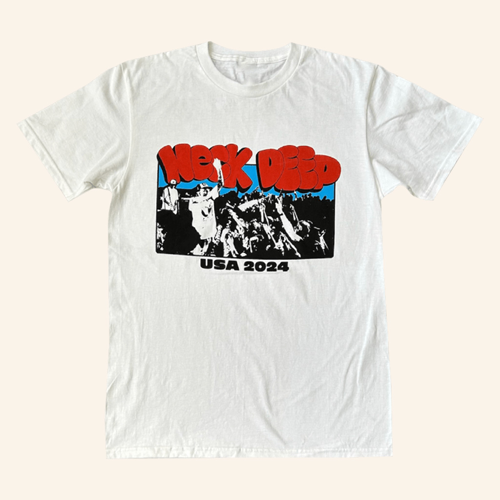Neck Deep Merch USA 2024 White T-Shirt Presents For Music Lovers