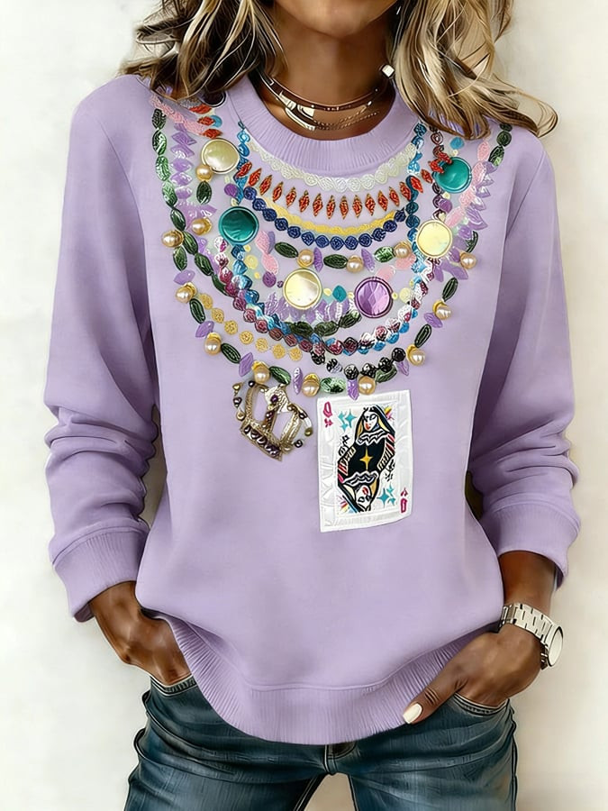 Necklace Mardi Gras Sweatshirt Mardi Gras Shirts For Ladies Gifts For Mother