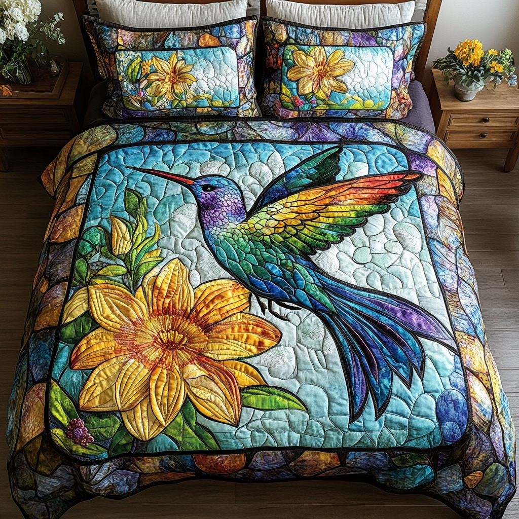 Nectar Dancer Quilted Bedding Set Best Bed Sheet Set Hummingbird Gifts For Mom