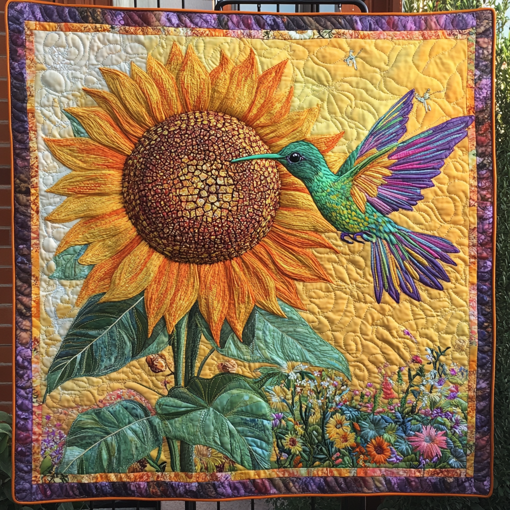 Nectar Dancer Quilted Blanket Best Throw Blanket Hummingbird Gift Ideas