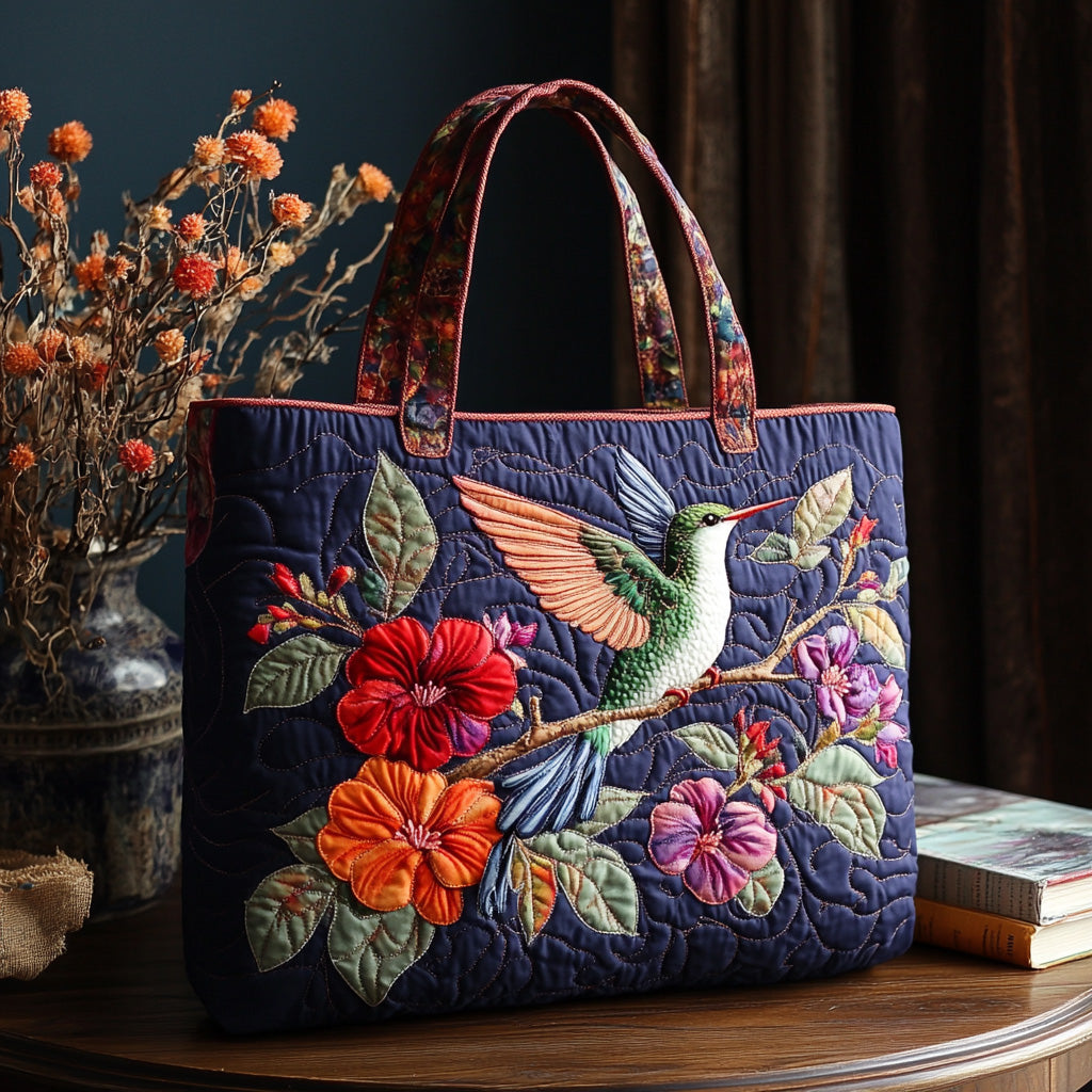 Nectar Dash Quilted Tote Bag Unique Hummingbird Gifts